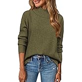 Saodimallsu Womens Mock Neck Sweater Tops Fall Long Sleeve Loose Casual Soft Knit Batwing Pullover Sweaters