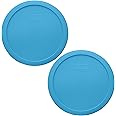 Pyrex 7402-PC 6/7-Cup Bright Blue Pantone Food Storage Replacement Lid (2 Pack) - Made in USA