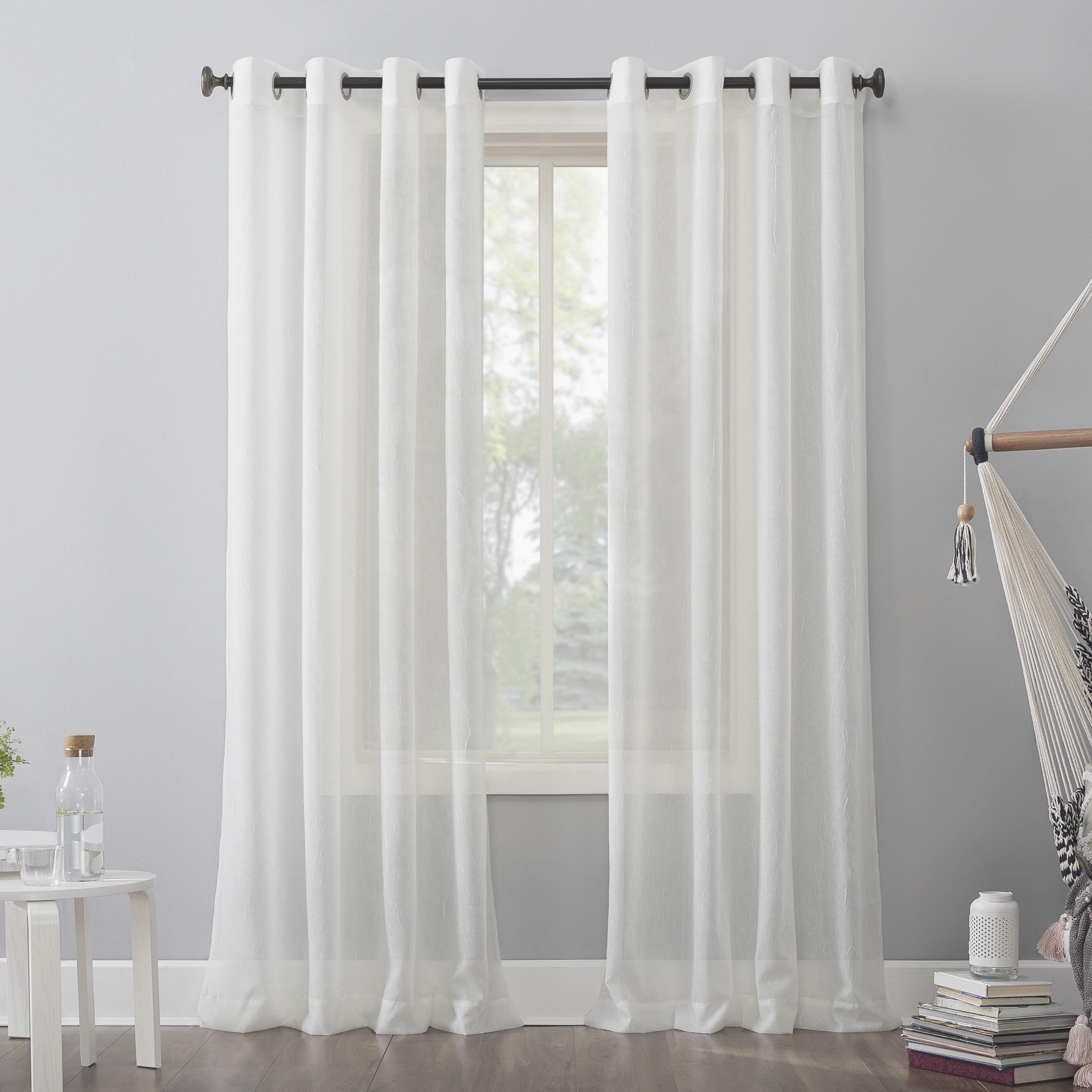 Photo 1 of (see all images) No. 918 Erica Crushed Sheer Voile Grommet Curtain Panel 51” x 84”