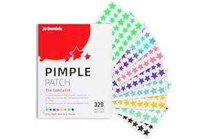 Jo Dominic Pimple stars Patches for Face, 4 Size 320 Counts Acne Patches, Hydrocolloid Patches for Covering Zits and Blemishes, Spot Stickers with Salicylic Acid, Tea Tree Oil