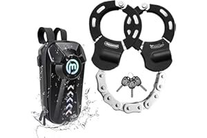 Mezelon Electric Scooter Lock, 8mm Chain Lock Bike Locks Heavy Duty Anti Theft with 3 Keys and Waterproof Scooter Front Hanging Bag for E-Bike/Electric Scooters