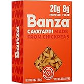 Banza Chickpea Pasta, Cavatappi - Gluten Free Healthy Pasta, High Protein, Lower Carb and Non-GMO - 8 Ounce (Pack of 6)