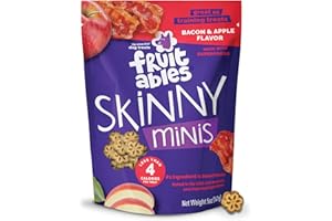 Fruitables Skinny Mini Dog Treats, Healthy Sweet Potato Treat for Dogs, Low Calorie & Delicious, Puppy Training, No Wheat, Corn or Soy, Made in the USA, Bacon and Apple Flavor, 5oz