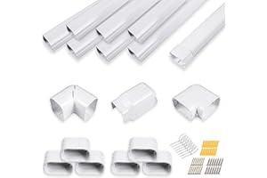 LyPrem 25Ft Mini Split Line Set Cover 4" PVC Line Cover Kit for Mini Split and Central Air Conditioner & Heat Pump