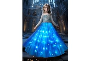 UPORPOR Princess Dress Up for Girls 4-6, 3-10 Years Old, Halloween Costumes for Girls, Light Up