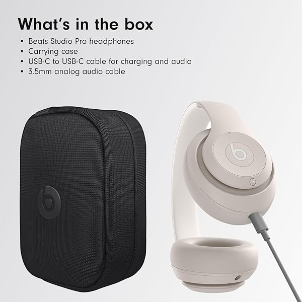 BEATS STUDIO PRO – WIRELESS BLUETOOTH NOISE CANCELLING HEADPHONES – PERSONALIZED SPATIAL AUDIO, USB-C LOSSLESS AUDIO, APPLE & ANDROID COMPATIBILITY, UP TO 40 HOURS BATTERY LIFE – SANDSTONE