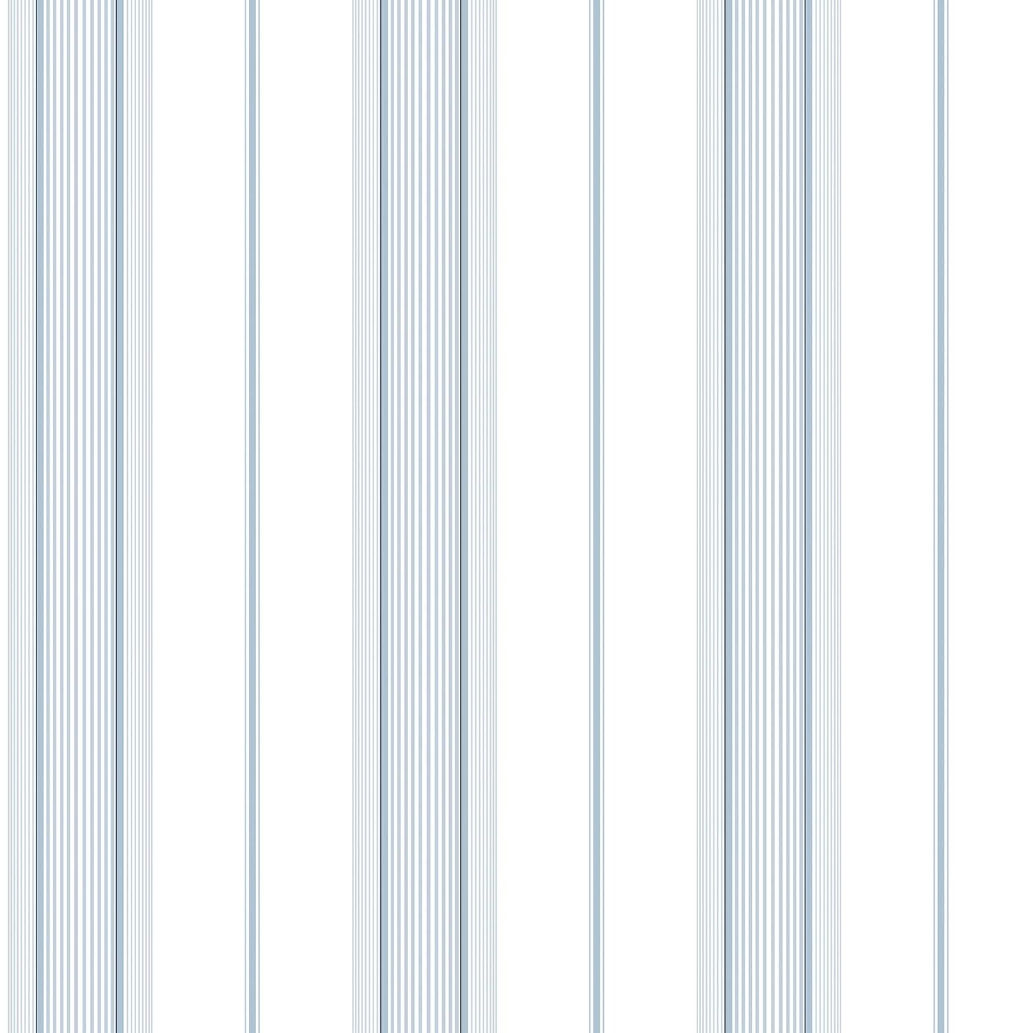 Galerie G67574 Smart Stripes 2, Varied Width Stripes Design Wallpaper, Blue/White, 10m x 53cm