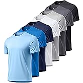 ZITY 7 Pack T-Shirts for Men Rashguard UPF 50+ Athletic Workout Tee Shirt Sun Protection Fast Dry Moisture Wicking Swim Shirt