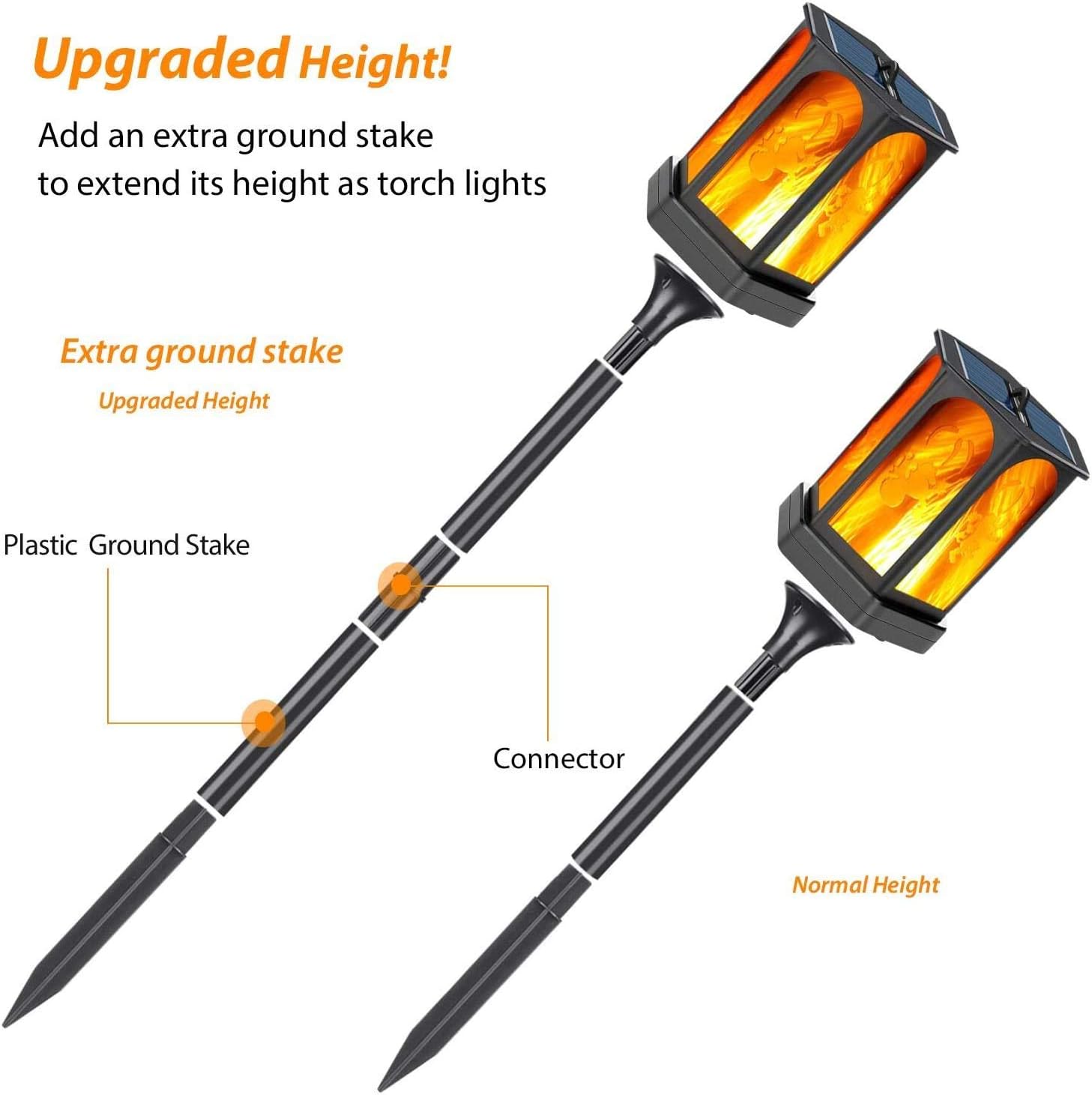Solarleuchten Solarfackeln 96 LED mit Realistischen Flammen