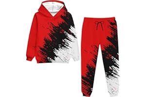 uideazone 5-14T Boys Hoodie Pant Sets Sweatsuit 3D Print Hooded Sweatshirt Sweatpant Set Kids 2 Piece Outfits Tracksuit