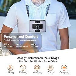 10000mAh Personal Waist Fan, USB Rechargeable Clip
