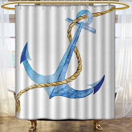 Amazon Com Anchor Shower Curtains Sets Bathroom Watercolor Beach