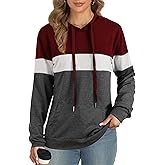 AURUZA Hoodies for Women Sweatshirt with Pocket, Women's Long Sleeve Loose Fit Pullover Hooded Drawstring Tunic Top
