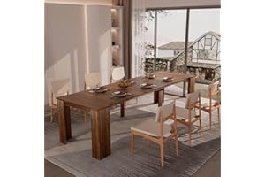 DMAITH PRESELL 20"-118" Extendable Dining Table for 2-12 People, Modern Modular Extension Table, Space-Saving Extra Long Folding Dining Table, Multifunctional Conference Meeting Table, Walnut