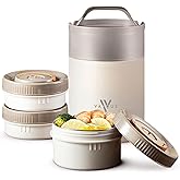 VAYOUS 60oz Insulated Food Jar with Phone Holder Lid –Stainless Steel Lunch box with 3 Compartments – Leak-Proof, Thermal Bento for Adults, Keeps Meals Hot or Cold for Hours