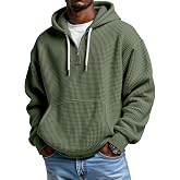 ASUIU Waffle Knit Hoodie Men Quarter Zip Hoodie Men Comfort Pullover Fitness Long Sleeve Streetwear Sweatshirt