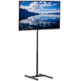 VIVO TV Floor Stand for 13 to 50 inch Screens up to 44 lbs, LCD LED OLED 4K Smart Flat, Curved Monitor Panels, Max VESA 200x200, Extra Tall Pole for Treadmills and Ellipticals, Black, STAND-TV17