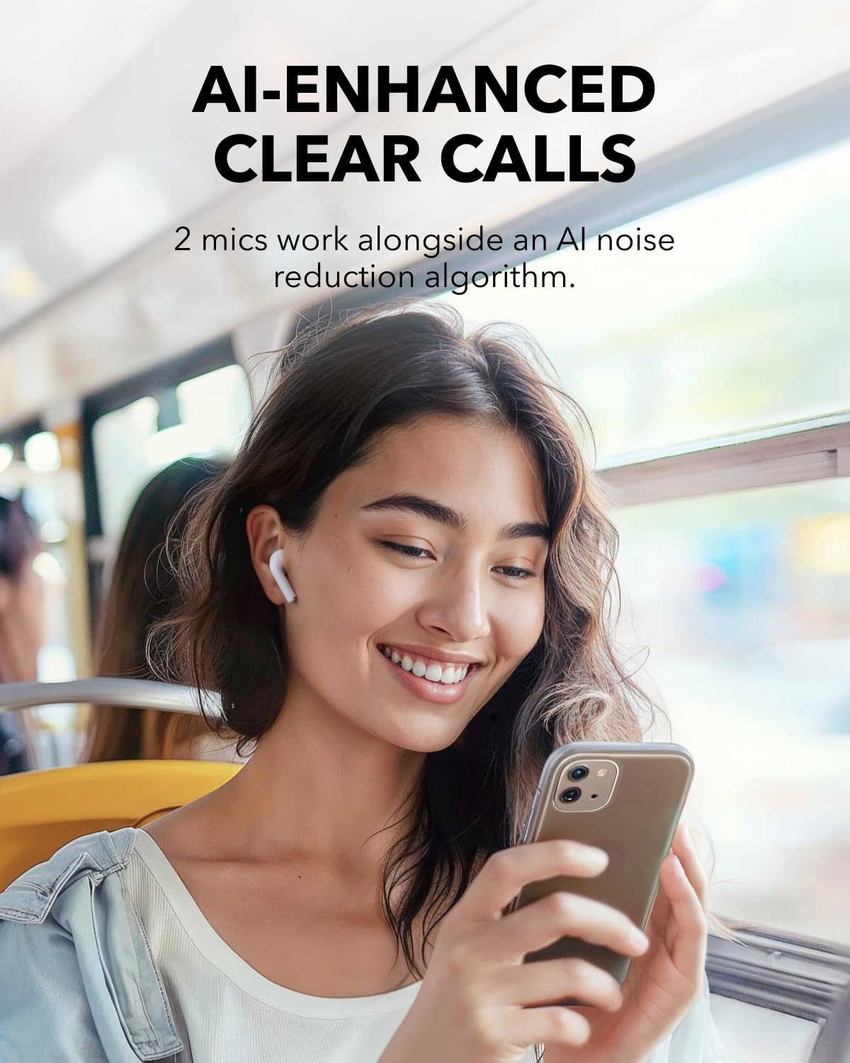 soundcore K20i von Anker, Semi-In-Ear Earbuds, Bluetooth Wireless, 36h Spielzeit, Schnell-Laden, klarer Sound, komfortable Passform, ENC 2-Mikrofone, anpassbarer EQ, IPX5, Bluetooth 5.3, App-Steuerung 5