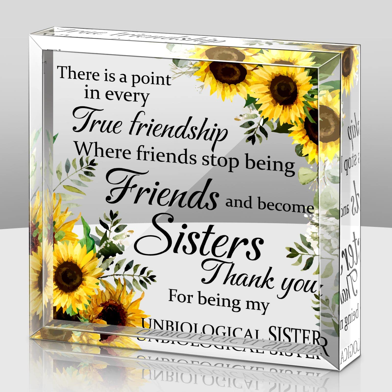 Photo 1 of Spiareal Friends Gifts for Women Friendship Bestie Galentine's Day Gifts Plaque Valentines Best Flower Sister Birthday Thank You Gift for Female Acrylic Friendship(Elegant Style)