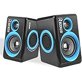 RECCAZR SP2040 Surround Computer Speakers with Deep Bass USB Wired Powered Multimedia Speaker for PC/Laptops/Smart Phone Built-in 4 Loudspeaker Diaphragm(Blue)