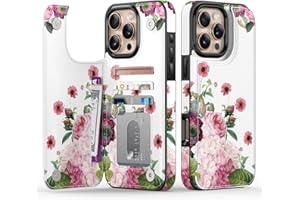 Goodon for iPhone 16 Pro Max Case Wallet - Flip Folio Leather Cover with Trendy Floral Design, 4 Card Slots & Kickstand Function, Protective Phone Case for Women and Girls - Blooming Roses