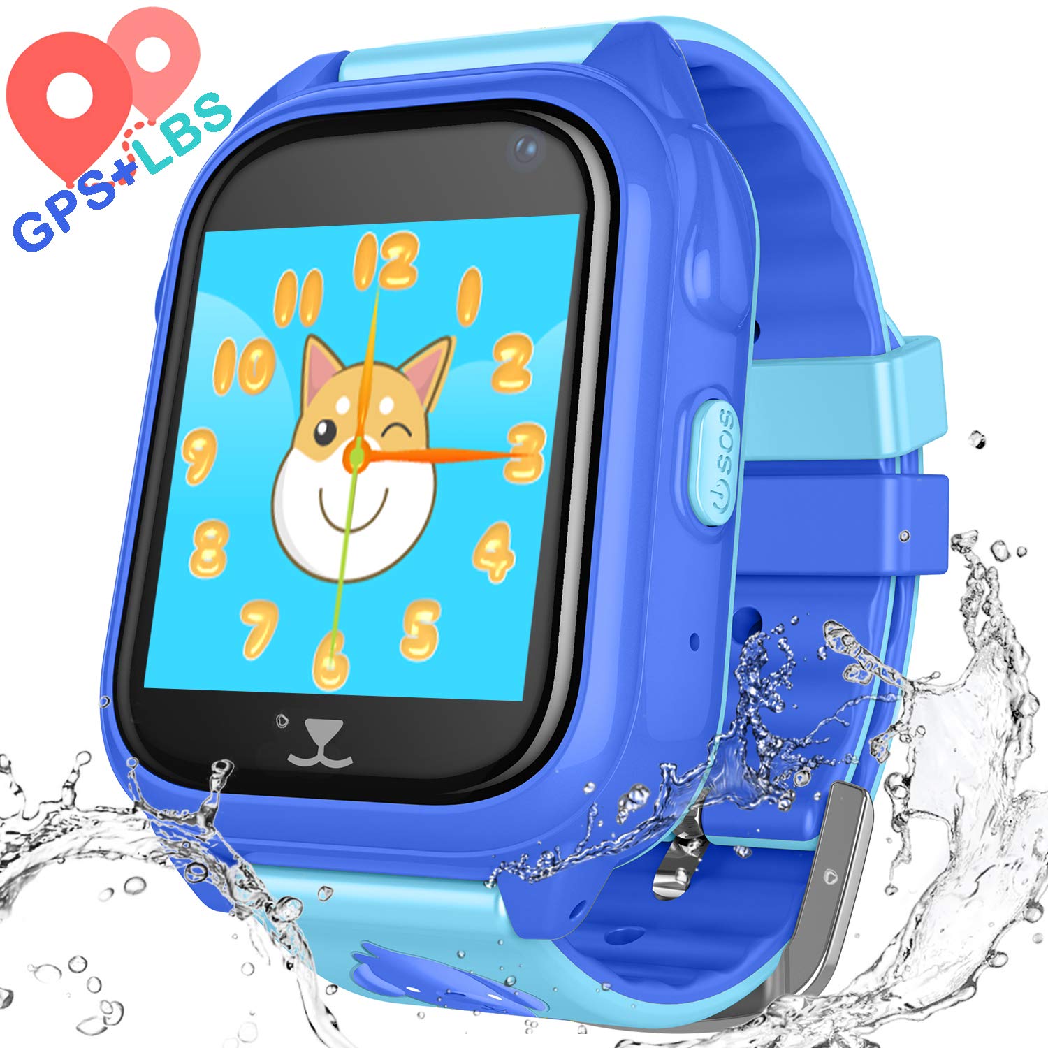 YENISEY Kids Waterproof Smart Watch Phone - Children Water Resistant GPS Tracker Watch with Call Talkie Walkie Games Sports Wristband for Boys Girls