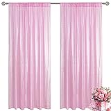 Yblut Matte Pink Sequin Backdrop Curtain 2 Pieces