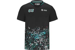 FUEL FOR FANS Mercedes-AMG Petronas Formula One Team F1 George Russell #63 Sports T-Shirt (L) Black