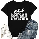 Mama Shirt Women Mom T Shirt Baseball Mom Shirts Mother Casual Short Sleeve Tops