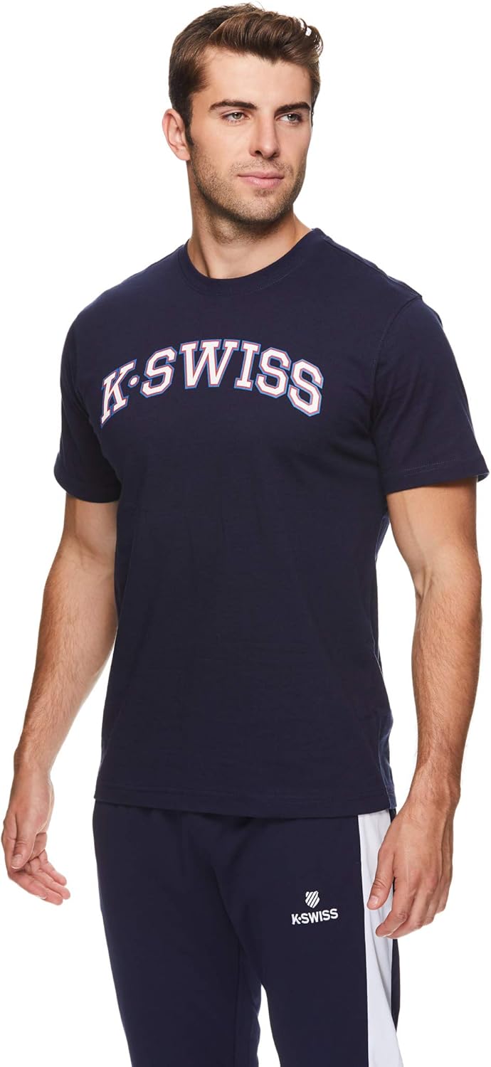 K-Swiss Men's Graphic Workout T Shirt - Short Sleeve Gym & Training Athleisure Tee: Clothing