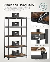 SONGMICS Shelving Unit 50 x 100 x 200 cm 875 kg Rustic Brown Black GLR050B11 view 3