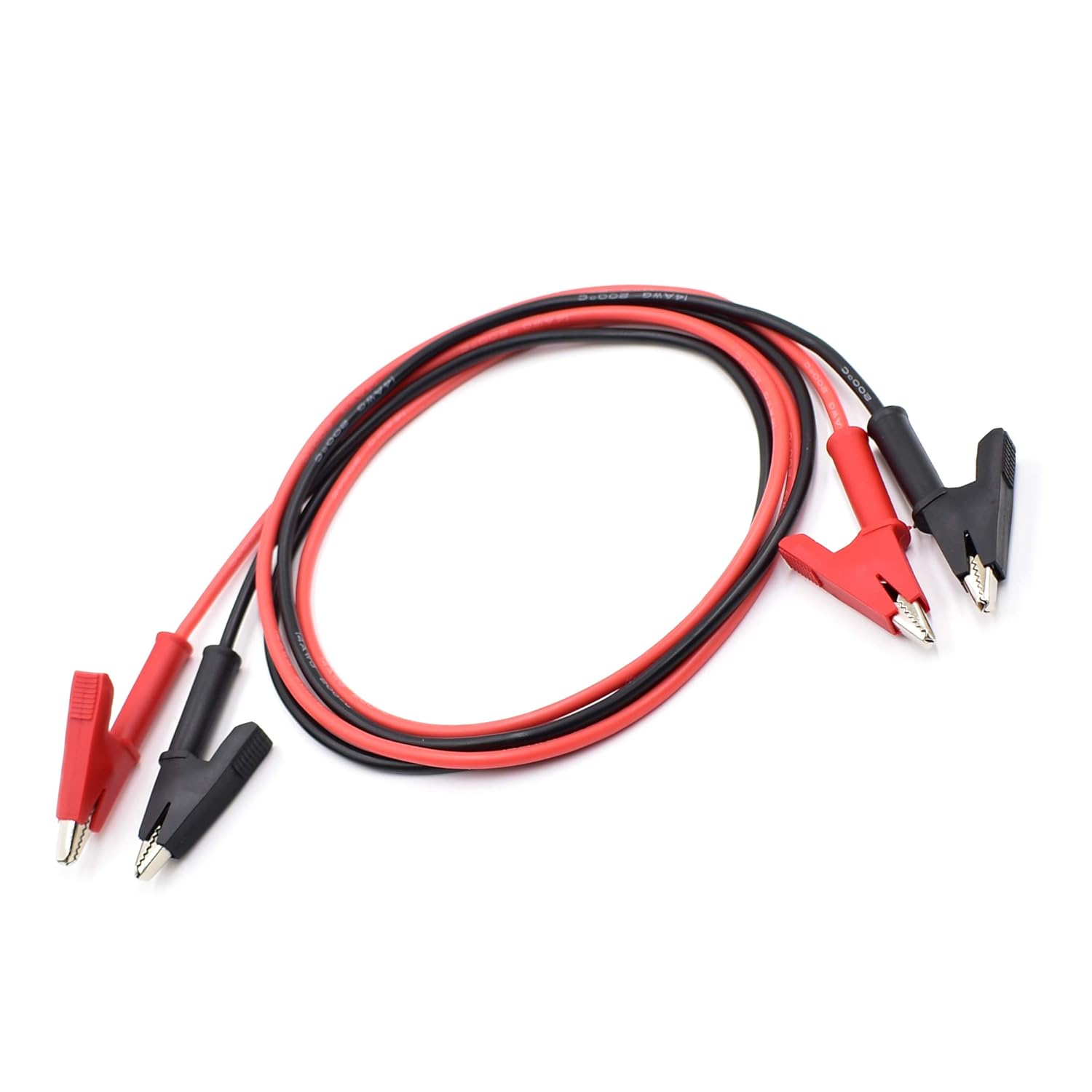 2Pcs Test Leads Alligator Clips to Alligator Clip Heavy Duty Silicone