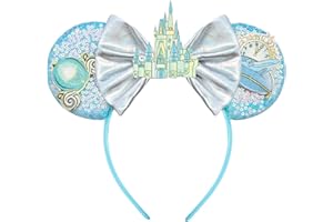 HAMUTH Mouse Ear Headband, Cinderella Ears for Women Girls Adult, Bell Costume for Party Trip Parks Cosplay Essentials