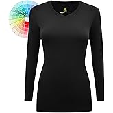 M&M SCRUBS Women’s Under Scrub Tee V-Neck Long Sleeve T-Shirt – Soft Stretch Medical Underscrub Shirt