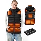 DR.PREPARE Women's Heated Vest with Battery Pack Included, Lightweight Electric Warming Hooded Heating Clothing