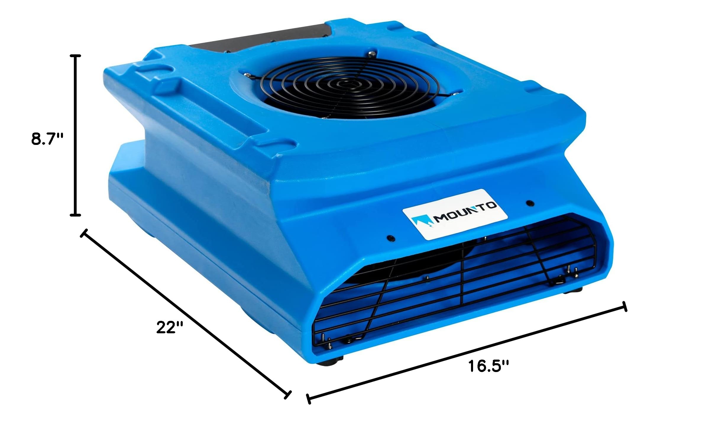 MOUNTO 1/4hp 1200cfm Low Profile Air Mover Carpet Dryer, 2 Speed Floor Fan w/Dual GFCI Outlet, Stackable, Lightweight Air Mover Blower- Ideal for Water Damage Restoration, Construction, Cleaning