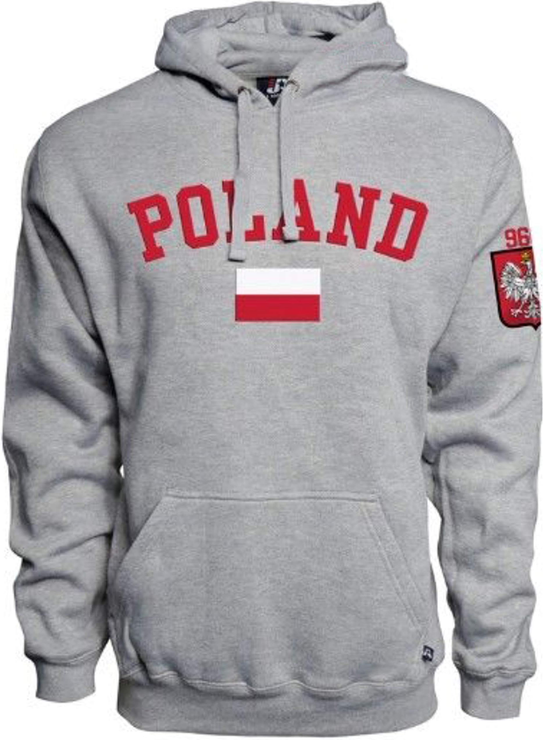 Sports Outlet Express Polska Polish Flag Hoodie Poland Est. 966" Sleeve Patch Embroidered Sweatshirt