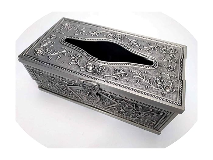 Meta Tissue Holder Metal Tissue Box Toilet Paper Holder Continental Hotel Bar Ktv Pumping Tray Household Napkin Holder,Tin Large Size 1