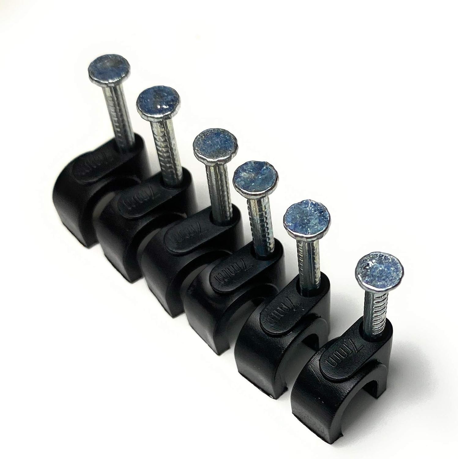 TR Cable® Pack of 50 Round Black Cable Clips with Strong Nails - Durable & Versatile - Ideal for Indoor/Outdoor Cable Management, 7mm - Image 3