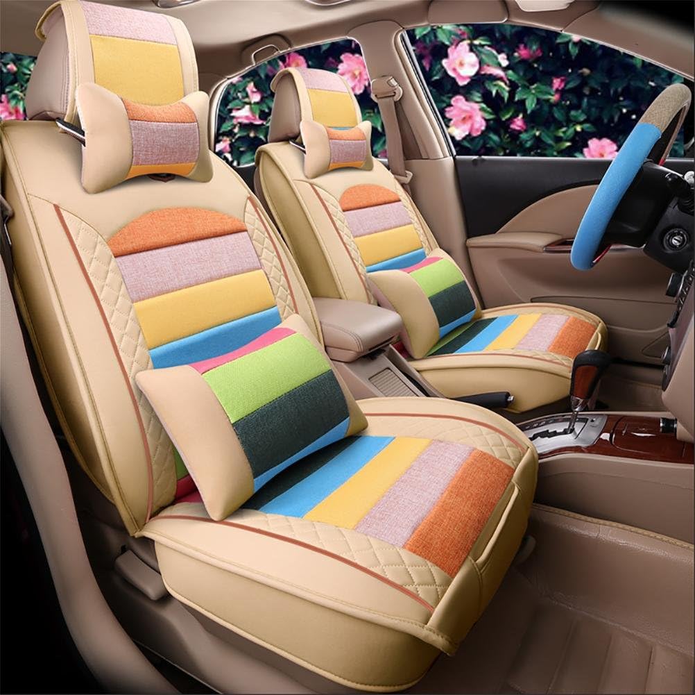 Amazon Co Jp Rirui車シートカバー四季一般的なリネンクッションかわいい男性 女性 シートカバー ベージュ スポーツ アウトドア