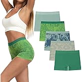 R RUXIA Women's Boyshort Panties Seamless Nylon Underwear Stretch Boxer Briefs 5 Pack