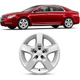 WEISIGAO 17 Inch Silver Wheel Covers Compatible with 2008-2012 Chevrolet Malibu, ABS Hubcaps for 5-Lug Factory Steel Wheels, Set of 4