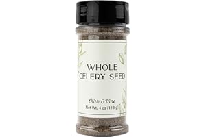 Olive & Vine Whole Celery Seed, Subtle Earthy Flavor, For Pickling & Dressings, Rich Tradition, Authentic Taste, For Global Recipes (4 Ounce)