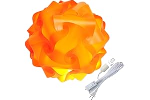 Lightingsky DIY IQ Jigsaw Puzzle Lamp Shade Ceiling Pendant Lampshade Kit with 15 Feet Hanging Cord (Orange, L-12 inch)