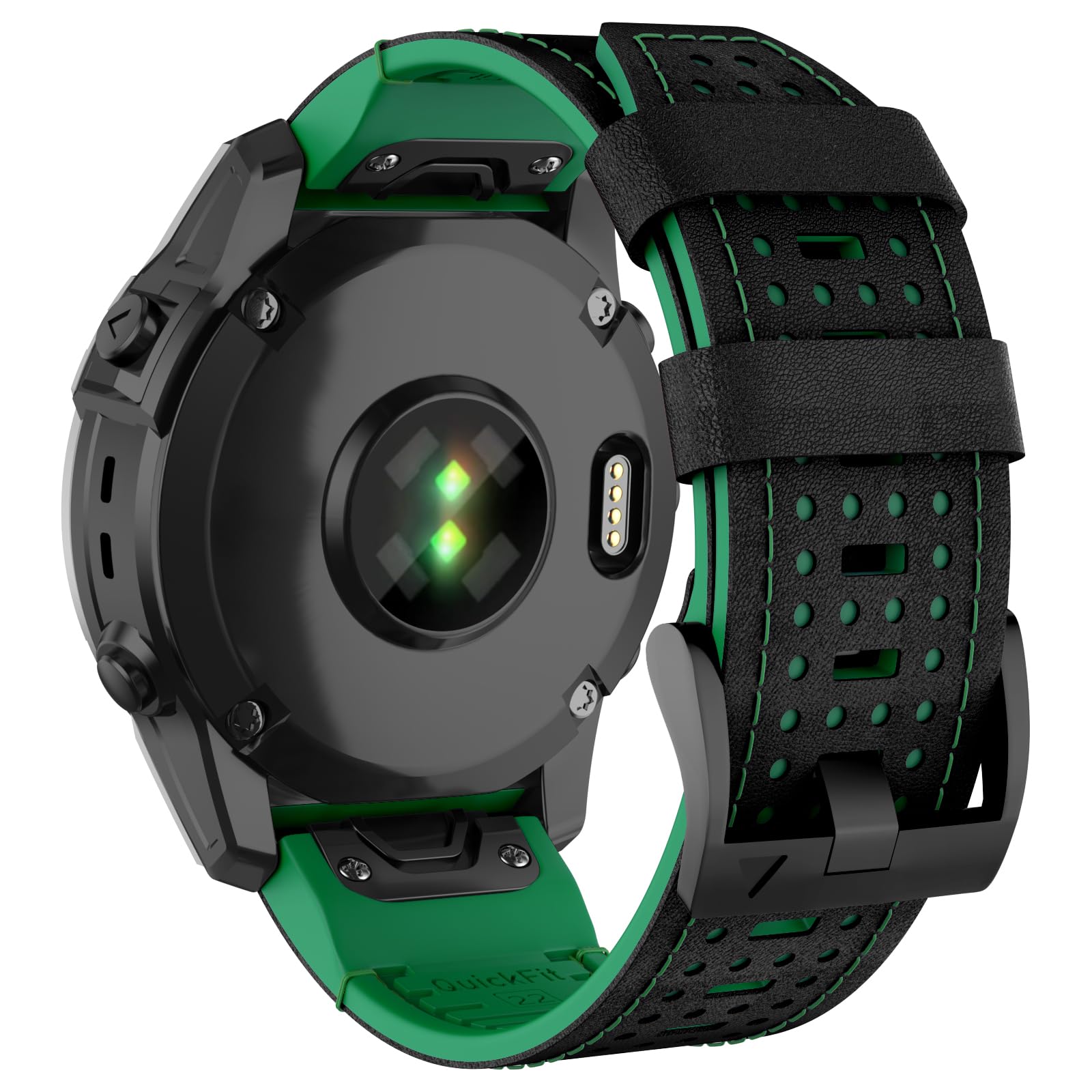 ISABAKE Leather Strap for Fenix 7X/6X Pro/5X Plus, 26mm QuickFit Watch Replacement Band