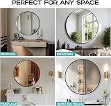 Amazing Tour 50cm Round Mirror Brushed Frame Wall Mounted Bathroom Mirror view 6
