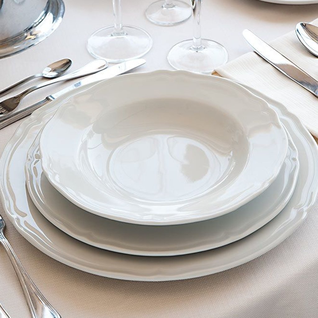 Napoli Set Di 6 Piatti Per Pasta Saturnia Napoli - Porcellana Bianca, Diametro 26 Cm Piatti Pasta