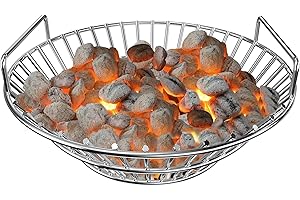 onlyfire Stainless Steel Charcoal Ash Basket Fits Large BGE, Kamado Joe Classic and Other Similar Grills