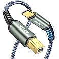 AINOPE USB B to USB C Printer Cable 6.6FT, [Gold Plated Plug] Nylon Braided, USB C to USB B Cable to Computer, USB C Printer Cable for Yamaha Casio Digital Piano,Keyboard,for hp Brother Canon Printer