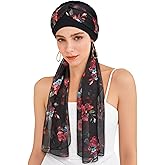 Awefeel Chemo Hats for Women – Extra Long 47" Chiffon Scarf – Soft Cancer Headwear for Hair Loss – Stylish Chemo Caps